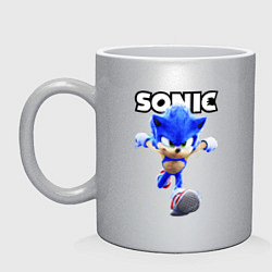 Кружка керамическая Sonic the Hedgehog 2, цвет: серебряный
