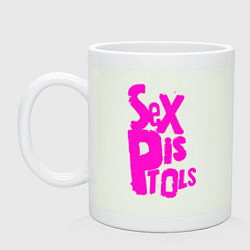 Кружка керамическая Огромная надпись Sex Pistols, цвет: фосфор