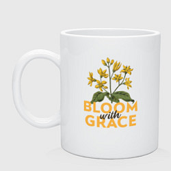 Кружка керамическая Bloom with grace, цвет: белый