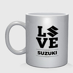 Кружка керамическая Suzuki Love Classic, цвет: серебряный