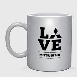 Кружка керамическая Mitsubishi Love Classic, цвет: серебряный