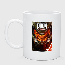 Кружка керамическая Doom eternal - poster, цвет: белый