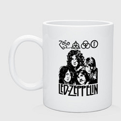 Кружка керамическая Led Zeppelin Black, цвет: белый