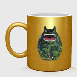 Кружка керамическая Мой сосед Тоторо - дубрава, цвет: золотой
