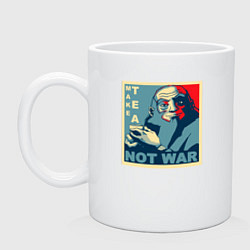 Кружка керамическая Make tea, not war, цвет: белый
