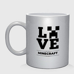 Кружка керамическая Minecraft love classic, цвет: серебряный