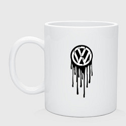 Кружка керамическая Volkswagen - art logo, цвет: белый