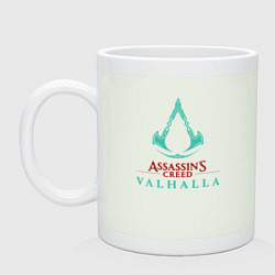 Кружка керамическая Assassins Creed Valhalla - logo, цвет: фосфор