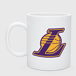 Кружка керамическая Los Angeles Lakers NBA logo, цвет: белый