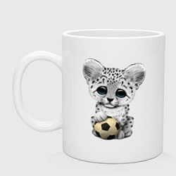 Кружка керамическая Футбол - Снежный Леопард, цвет: белый