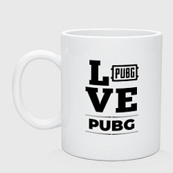 Кружка керамическая PUBG love classic, цвет: белый