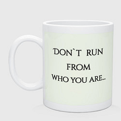 Кружка керамическая Не беги от себя, цвет: фосфор