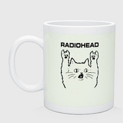Кружка керамическая Radiohead - rock cat, цвет: фосфор