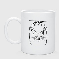 Кружка керамическая Tokio Hotel - rock cat, цвет: белый