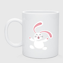 Кружка керамическая Happy Rabbit, цвет: белый