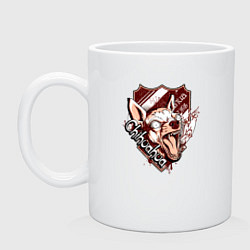 Кружка керамическая Собака чихуахуа и кровь, цвет: белый