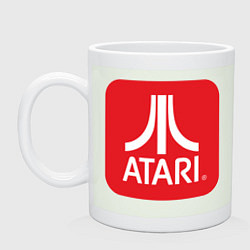 Кружка керамическая Atari logo, цвет: фосфор