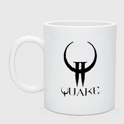 Кружка керамическая Quake II logo, цвет: белый