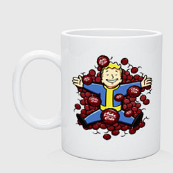 Кружка керамическая Vault boy caps, цвет: белый