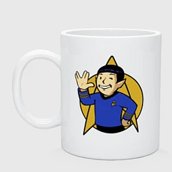 Кружка керамическая Spoke - vault boy, цвет: белый