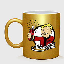 Кружка керамическая Vault boy - nuka cola, цвет: золотой