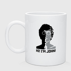Кружка керамическая Джон Леннон - портрет, цвет: белый
