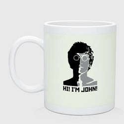 Кружка керамическая Джон Леннон - портрет, цвет: фосфор