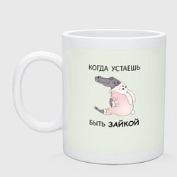Кружка керамическая Крокодил в костюме зайчика- кролика, цвет: фосфор