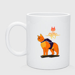 Кружка керамическая Stray - cat logo, цвет: белый