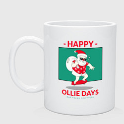 Кружка керамическая Happy ollie days and happy new tricks, цвет: белый