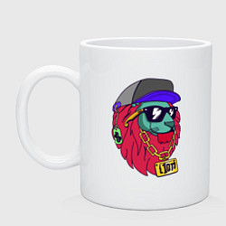 Кружка керамическая Lion swag, цвет: белый