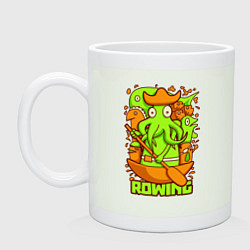 Кружка керамическая Осьминог-пират с веслом, цвет: фосфор