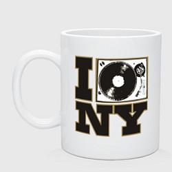 Кружка керамическая Vinyl New York, цвет: белый