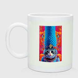 Кружка керамическая Кошка по имени Мардж - нейросеть - art, цвет: фосфор