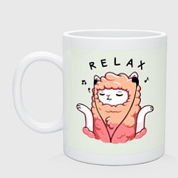 Кружка керамическая Relax lama quote, цвет: фосфор