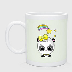Кружка керамическая Панда и радуга, цвет: фосфор