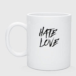 Кружка керамическая Hate love Face, цвет: белый