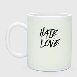 Кружка керамическая Hate love Face, цвет: фосфор
