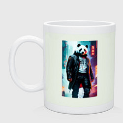 Кружка керамическая Cool panda - cyberpunk, цвет: фосфор