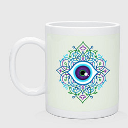 Кружка керамическая Магический глаз и орнамент, цвет: фосфор