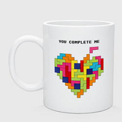 Кружка керамическая You complete me, цвет: белый