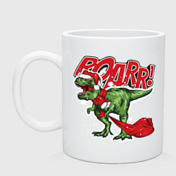 Кружка керамическая Santa t rex gifts, цвет: белый