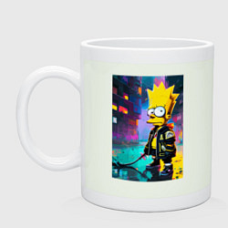 Кружка керамическая Bart Simpson - urban fantasy, цвет: фосфор