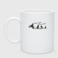 Кружка керамическая One life one love, цвет: белый