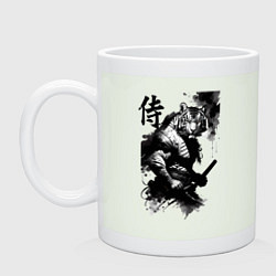 Кружка керамическая Tiger samurai - hieroglyph - art, цвет: фосфор