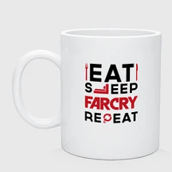 Кружка керамическая Надпись: eat sleep Far Cry repeat, цвет: белый