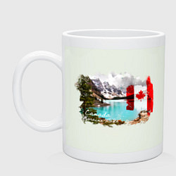 Кружка керамическая Канада и канадский флаг, цвет: фосфор