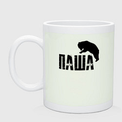 Кружка керамическая Паша и медведь, цвет: фосфор