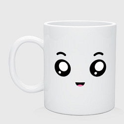 Кружка керамическая Fun cute smile emoji face, цвет: белый