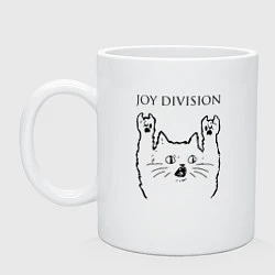 Кружка керамическая Joy Division - rock cat, цвет: белый